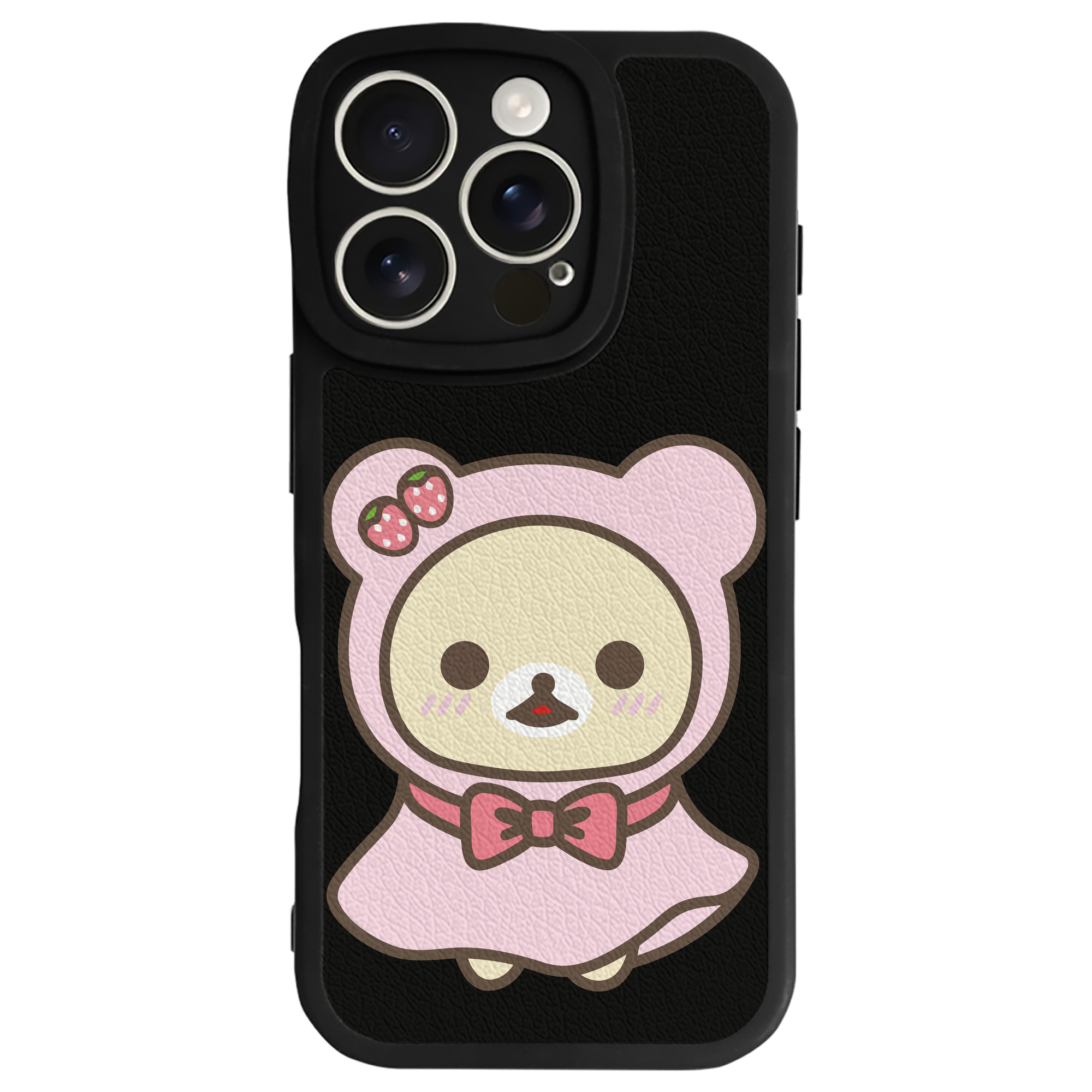 （画像用） リラックマ リラックマ キイロイトリ Rilakkuma Korilakkuma Kiiroitori 【iPhone 16シリーズ対応】シリコンスマホケース（レザー調） 材質：シリコン